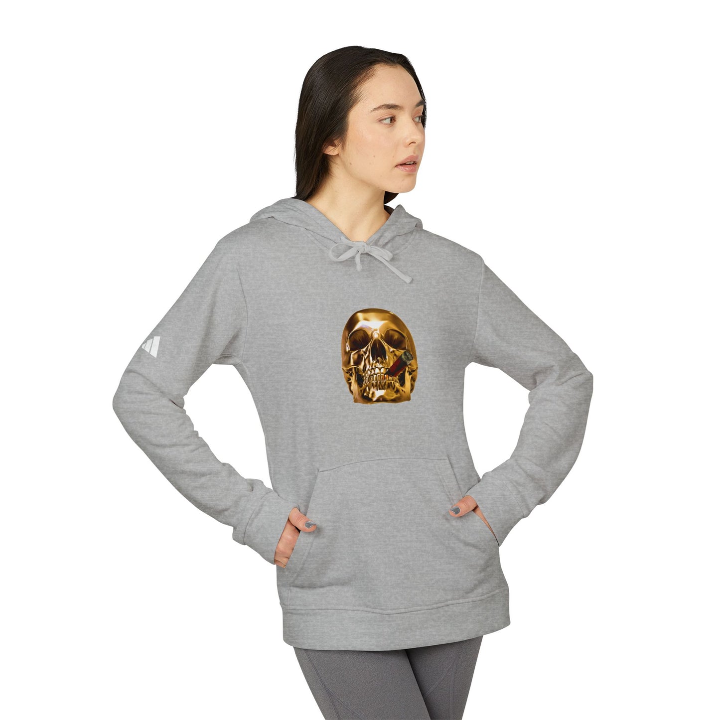 Smoking Skull Adidas Adult Hoodie