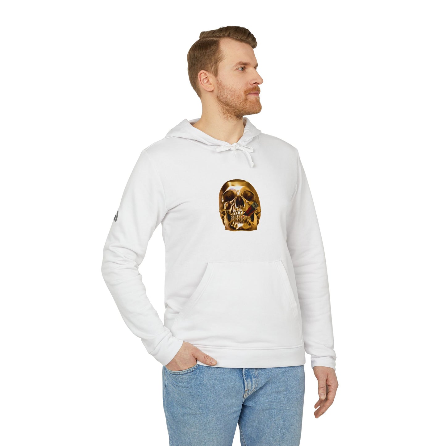 Smoking Skull Adidas Adult Hoodie