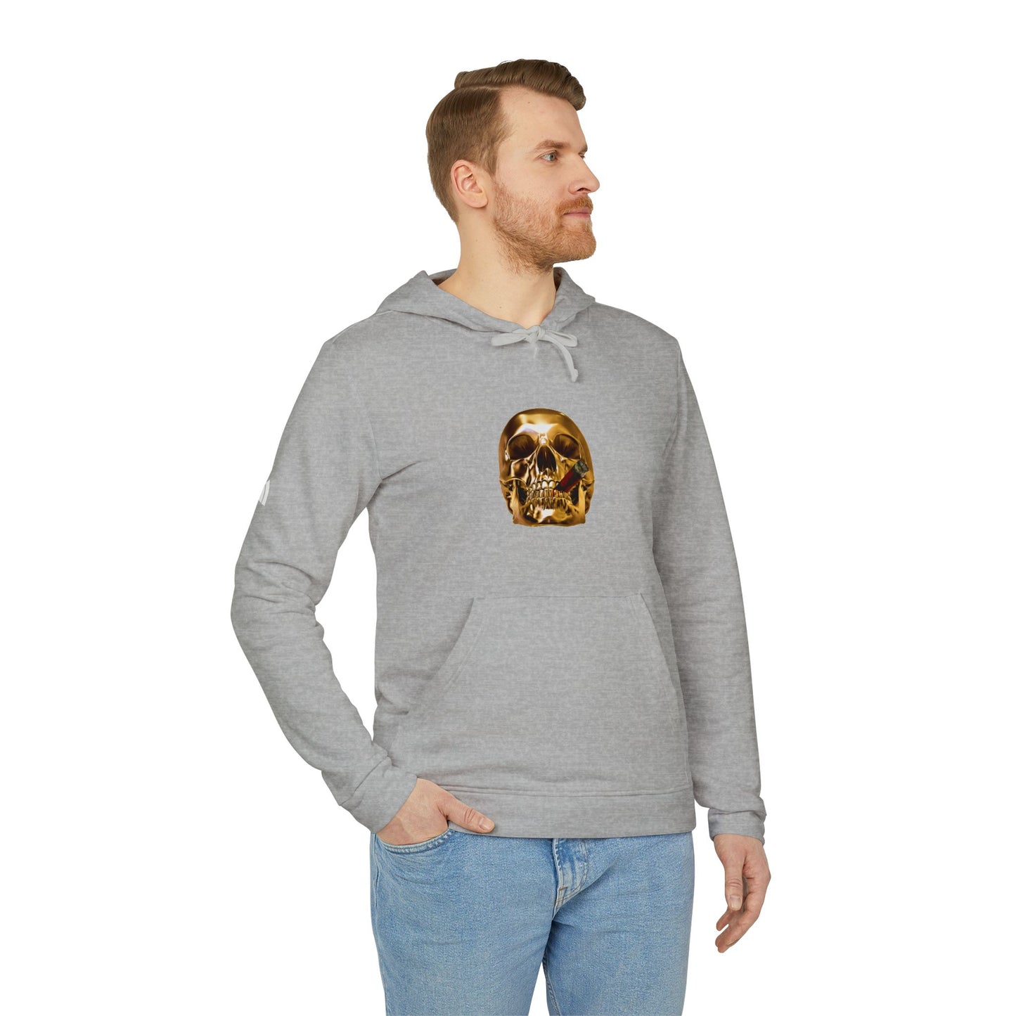 Smoking Skull Adidas Adult Hoodie
