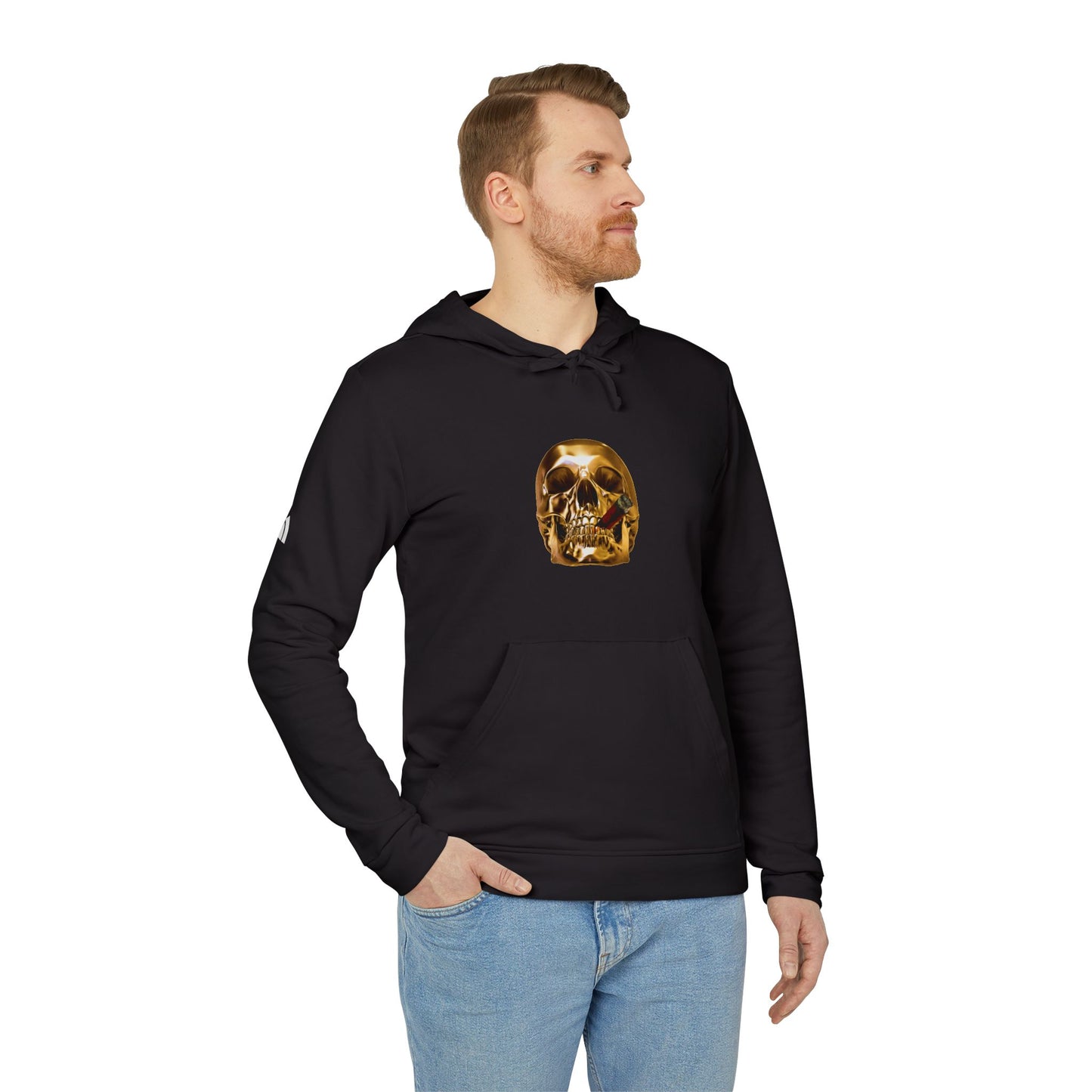 Smoking Skull Adidas Adult Hoodie