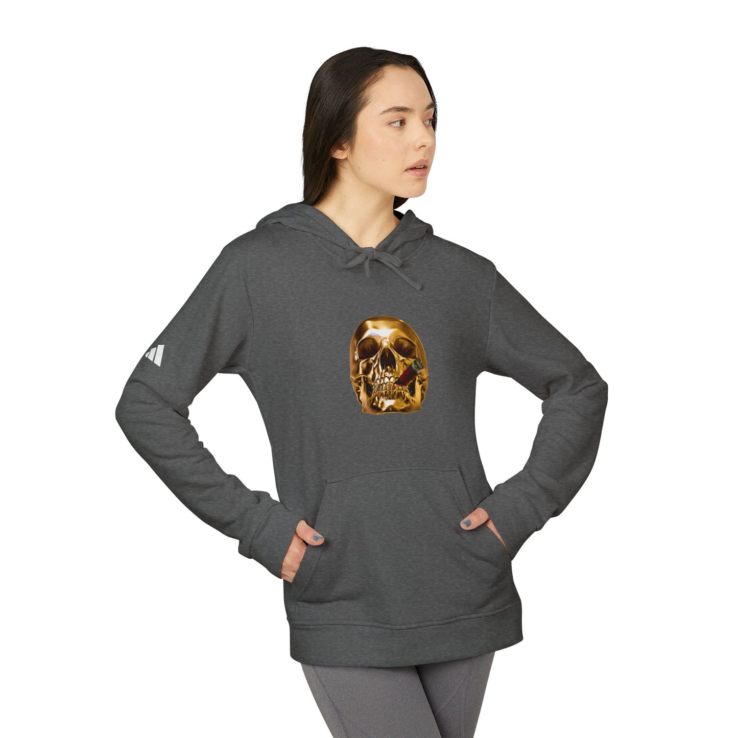 Smoking Skull Adidas Adult Hoodie