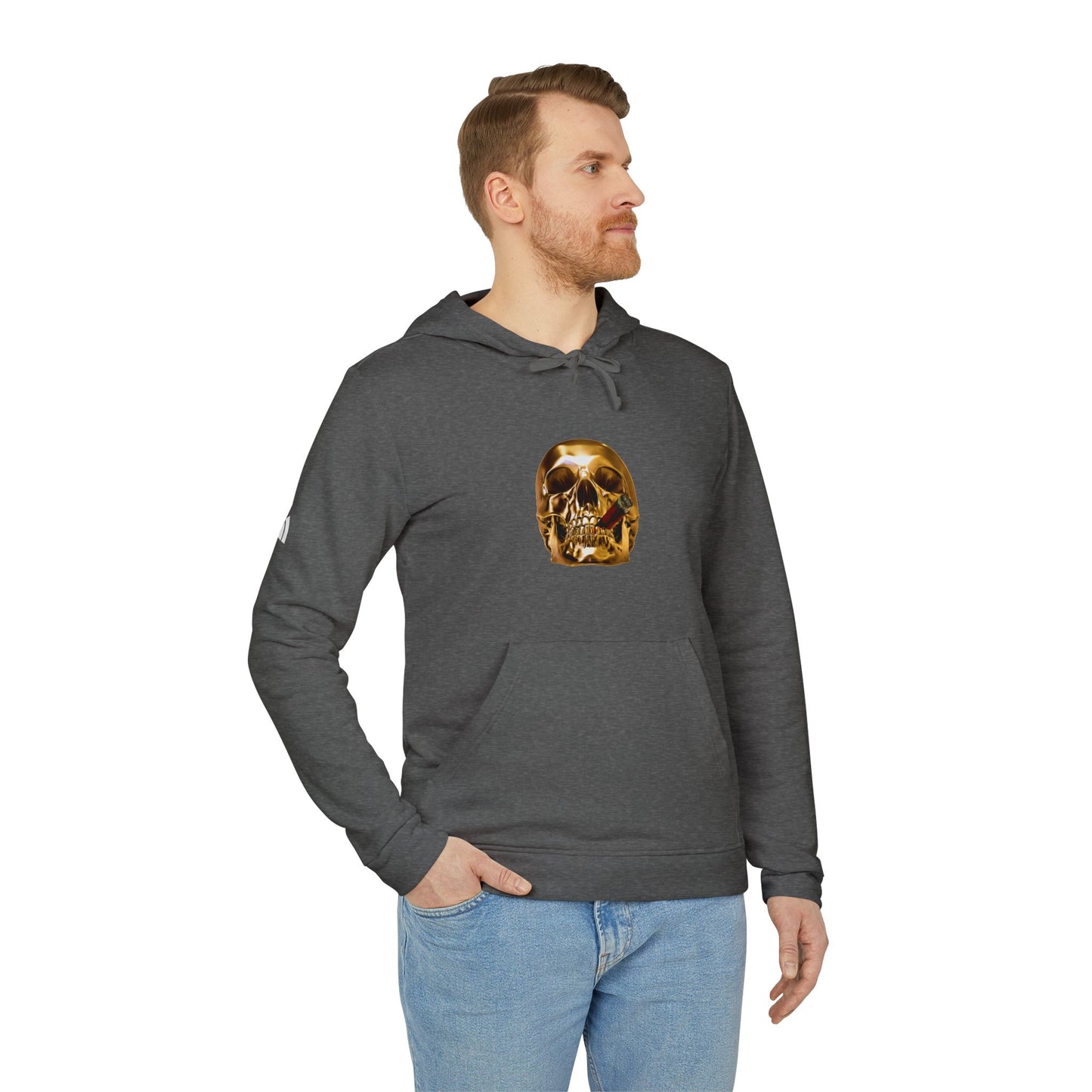 Smoking Skull Adidas Adult Hoodie