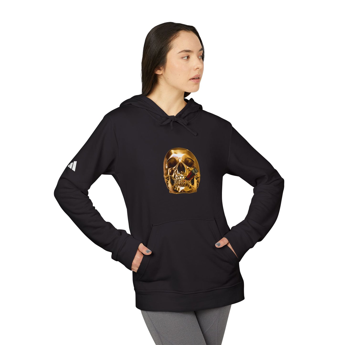 Smoking Skull Adidas Adult Hoodie
