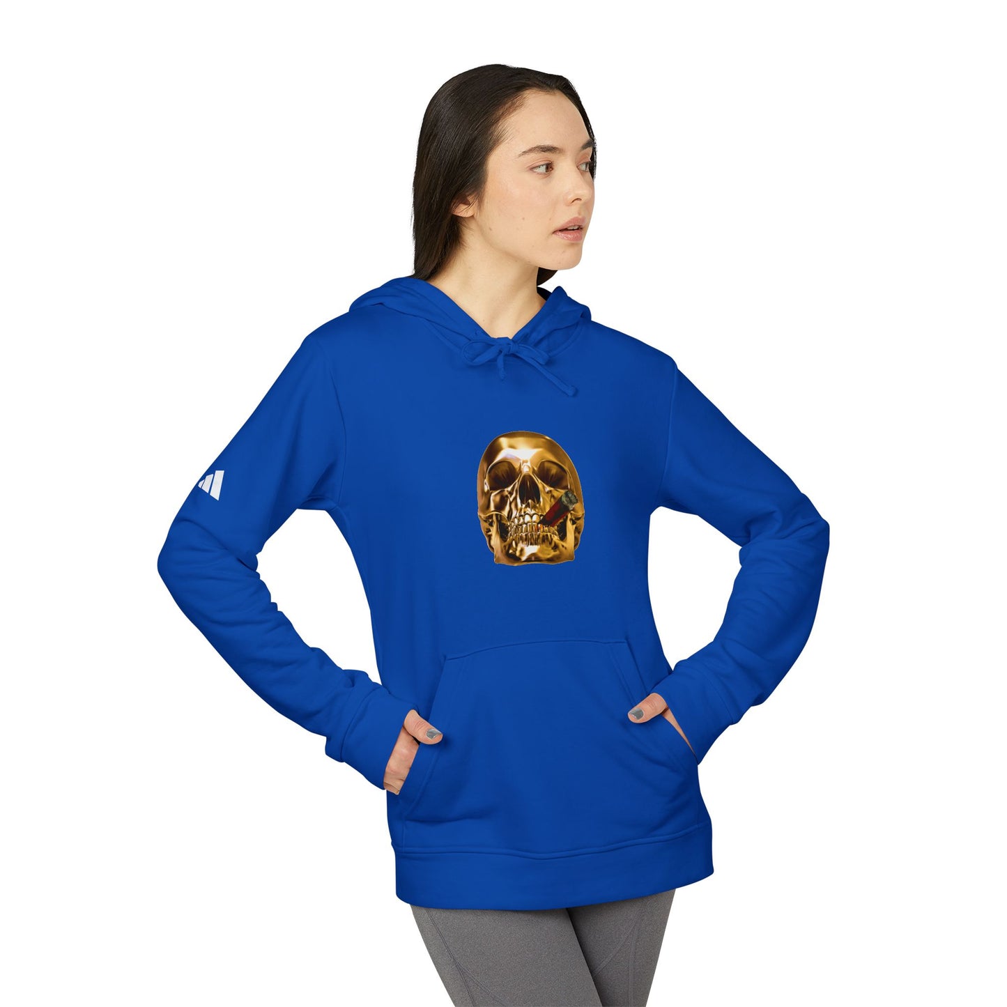 Smoking Skull Adidas Adult Hoodie