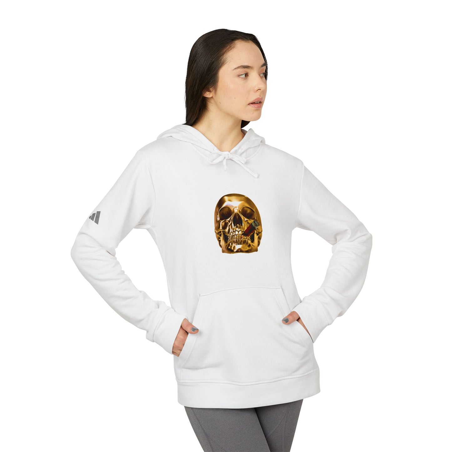 Smoking Skull Adidas Adult Hoodie