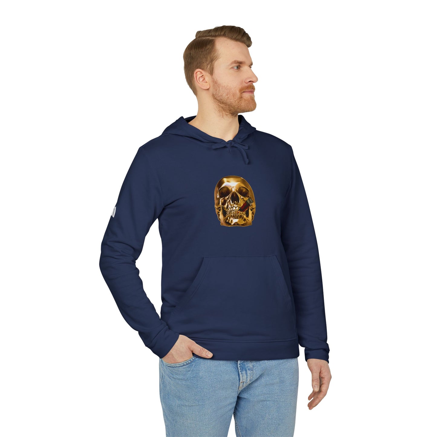 Smoking Skull Adidas Adult Hoodie