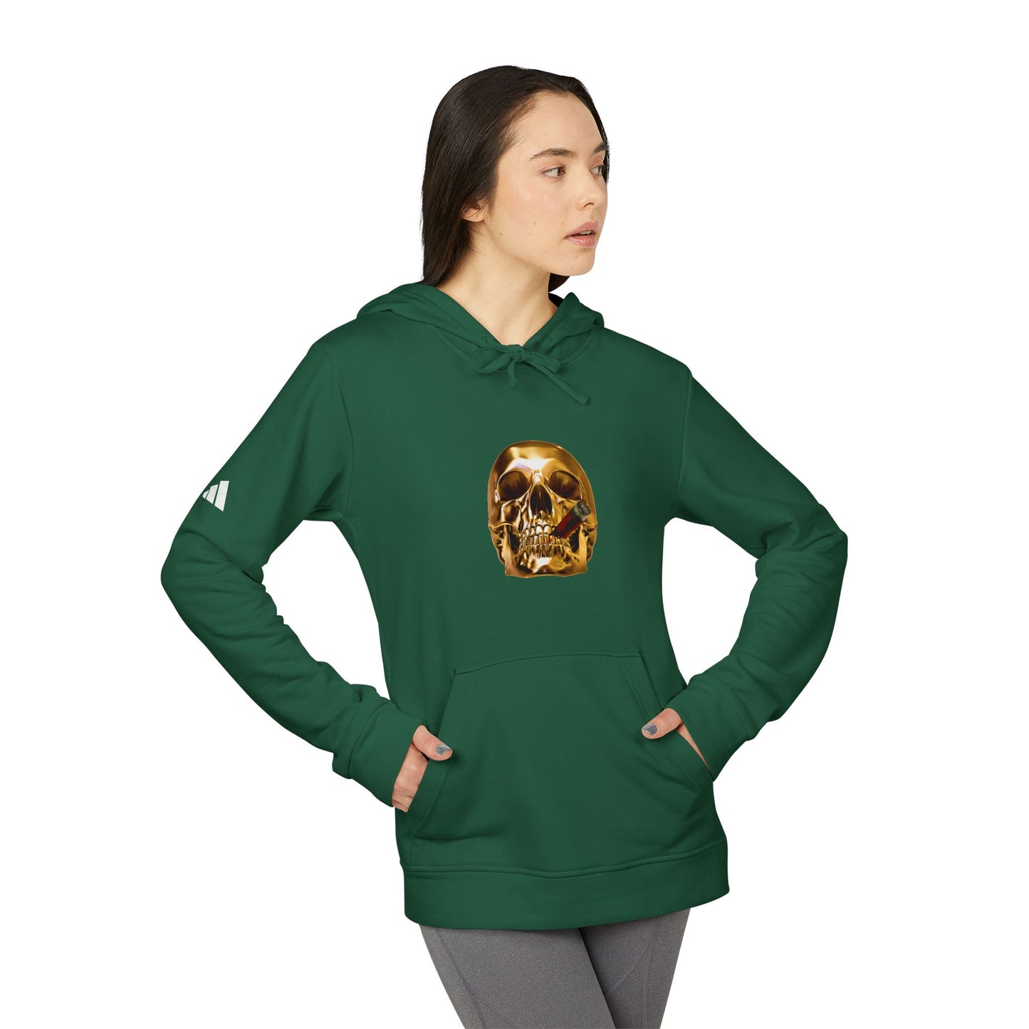 Smoking Skull Adidas Adult Hoodie
