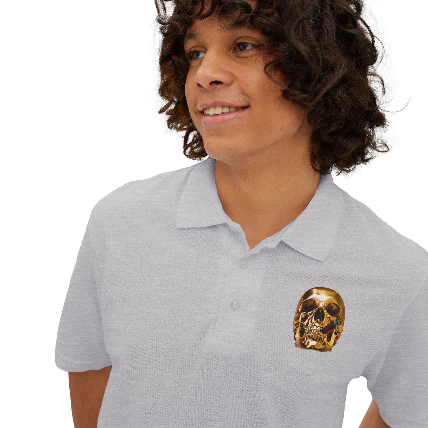 Smoking Skull Polo Shirt