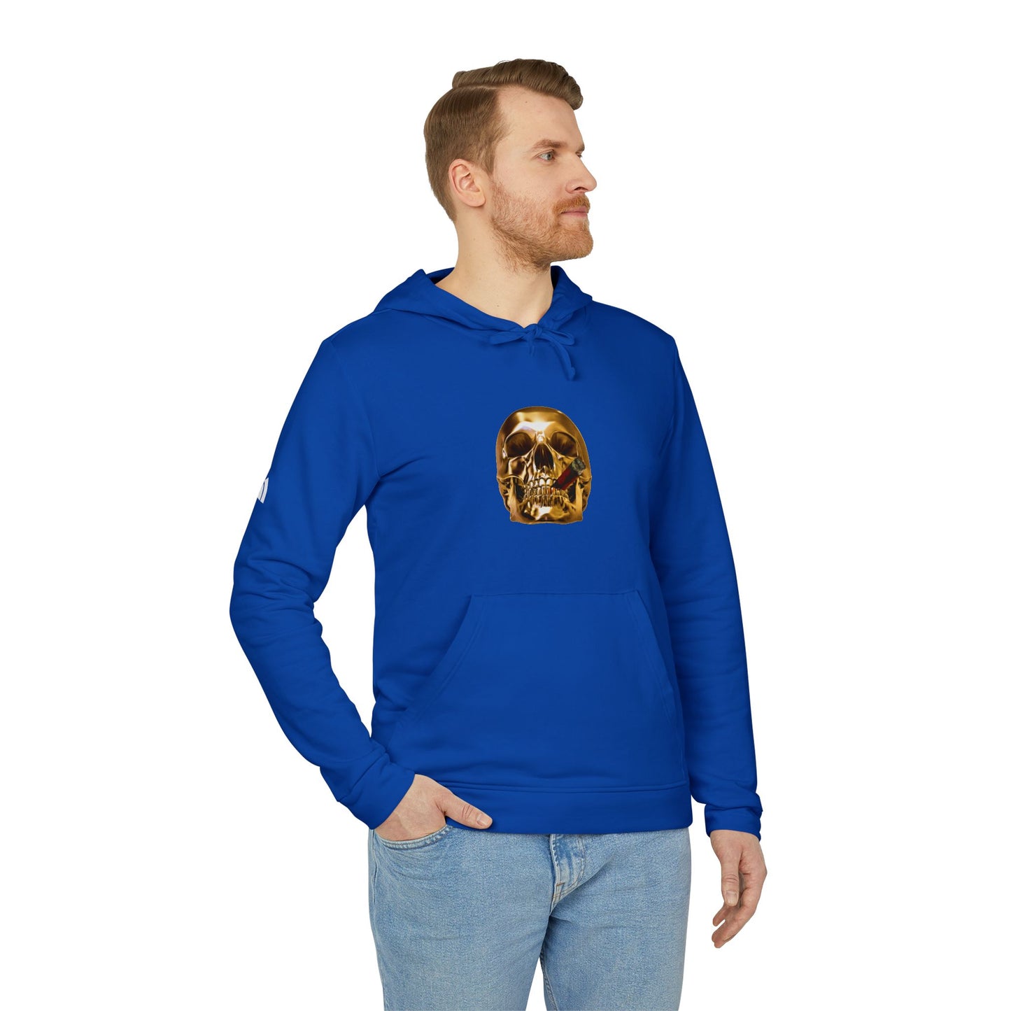Smoking Skull Adidas Adult Hoodie