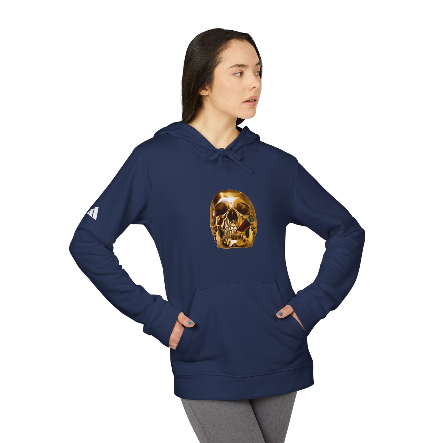 Smoking Skull Adidas Adult Hoodie
