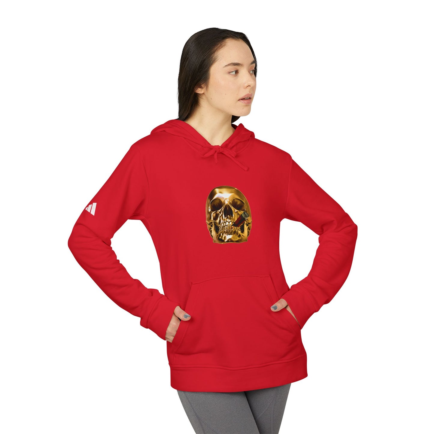 Smoking Skull Adidas Adult Hoodie