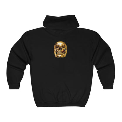 Smoking Skull Adult Zip-Up Hoodie