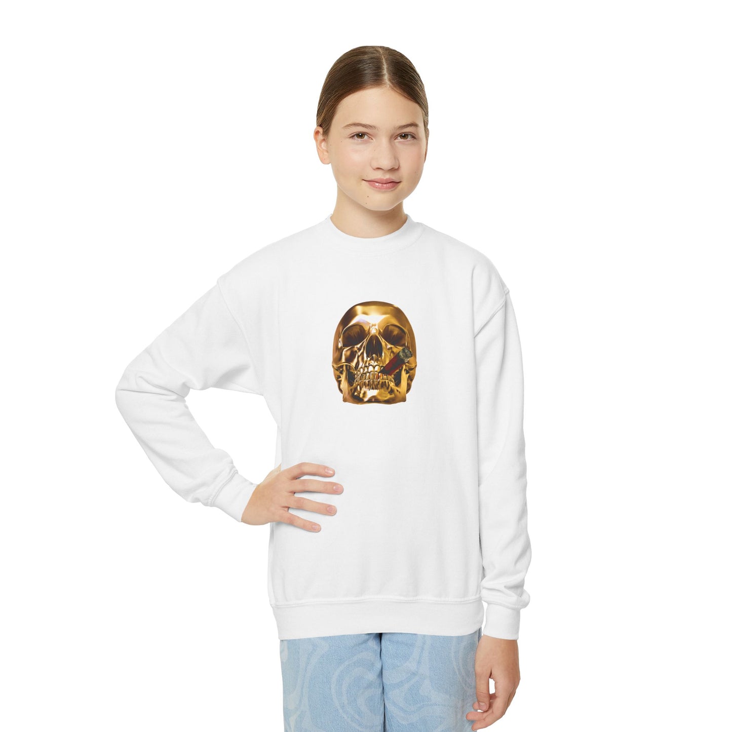 Smoking Skull Youth Sweatshirt