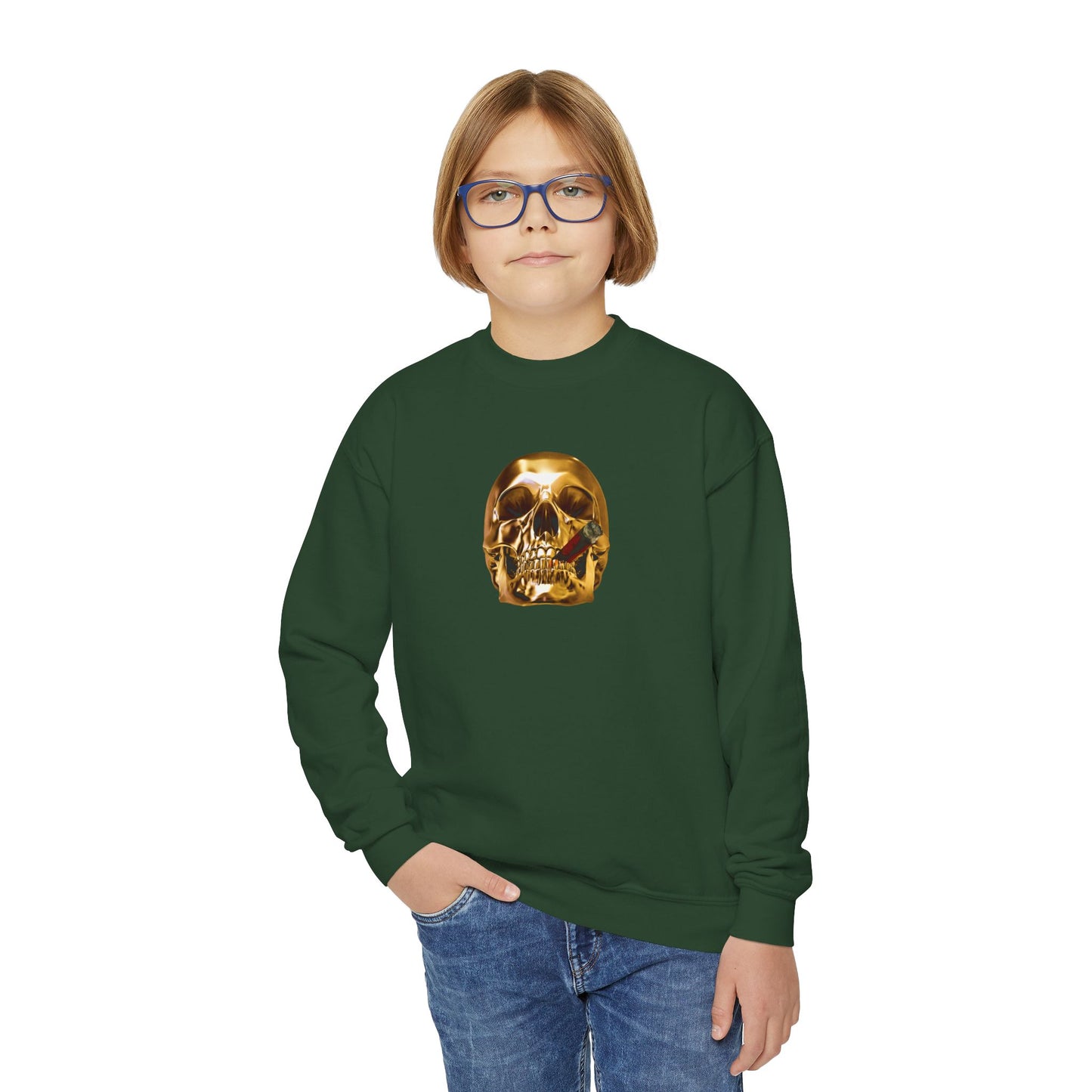 Smoking Skull Youth Sweatshirt