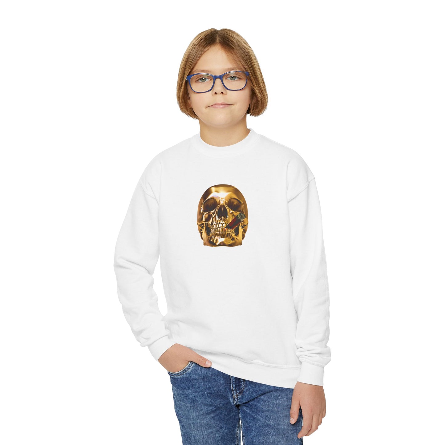 Smoking Skull Youth Sweatshirt