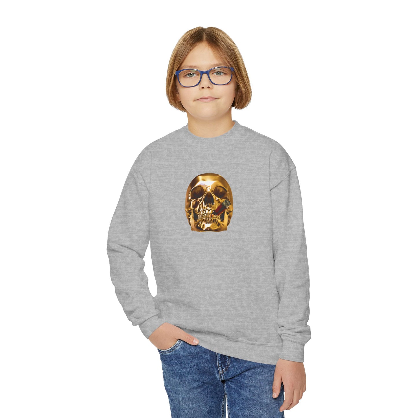 Smoking Skull Youth Sweatshirt