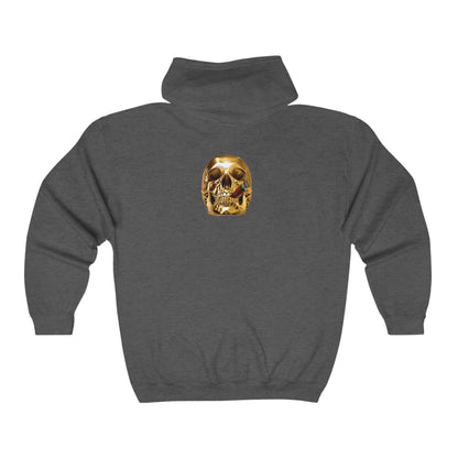 Smoking Skull Adult Zip-Up Hoodie