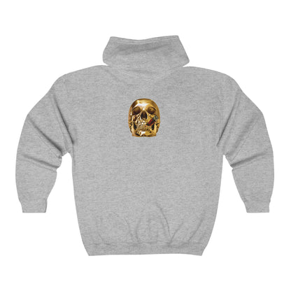 Smoking Skull Adult Zip-Up Hoodie