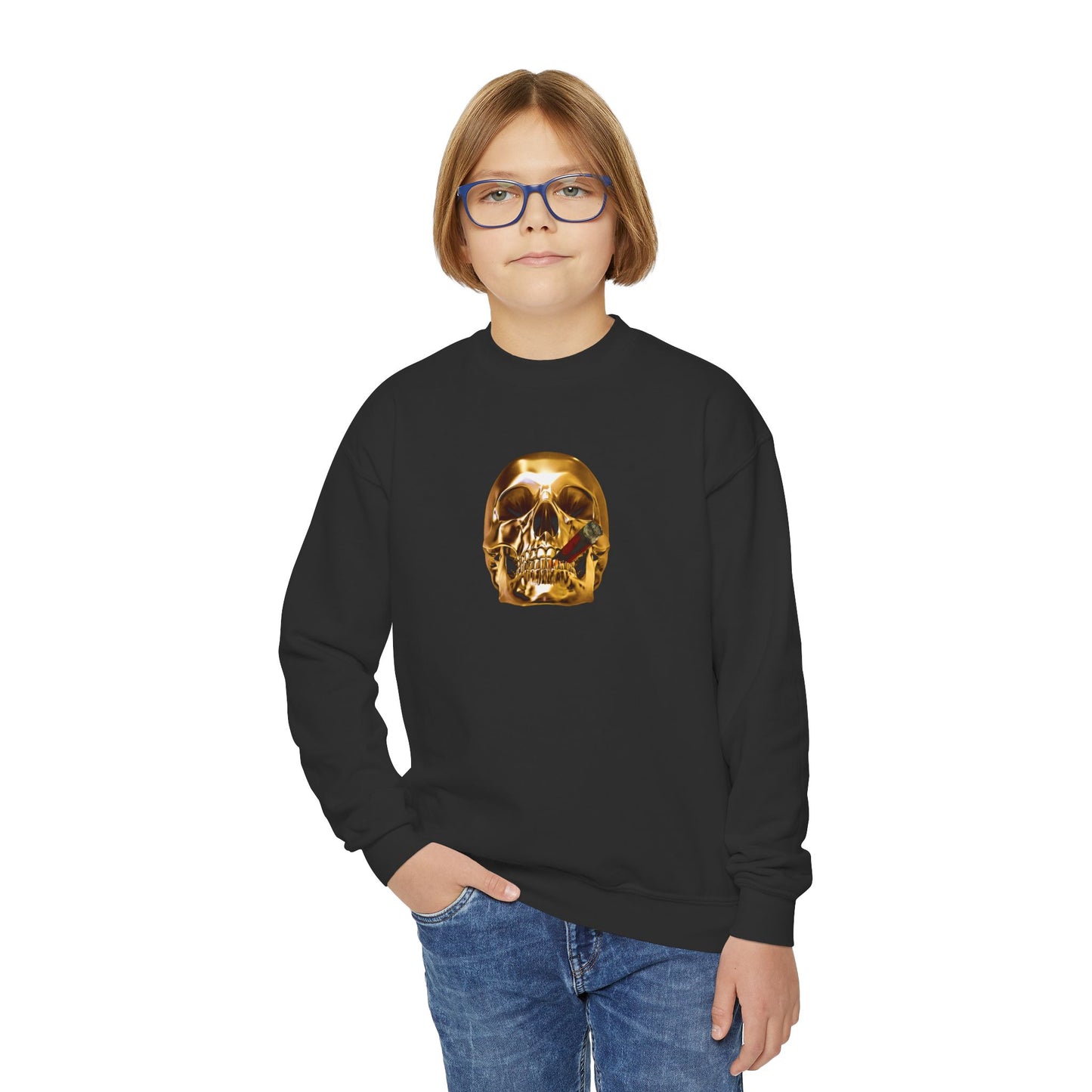 Smoking Skull Youth Sweatshirt