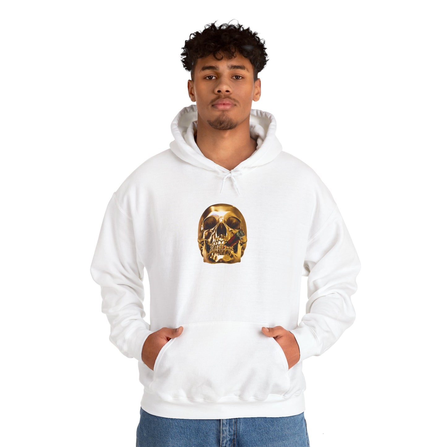 Smoking Skull Adult Hoodie